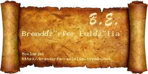 Brendörfer Eulália névjegykártya